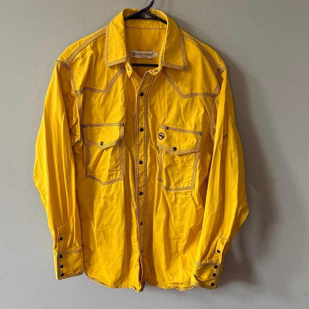 Men’s Yellow Snap-Closure Long Sleeve Welding Shirt